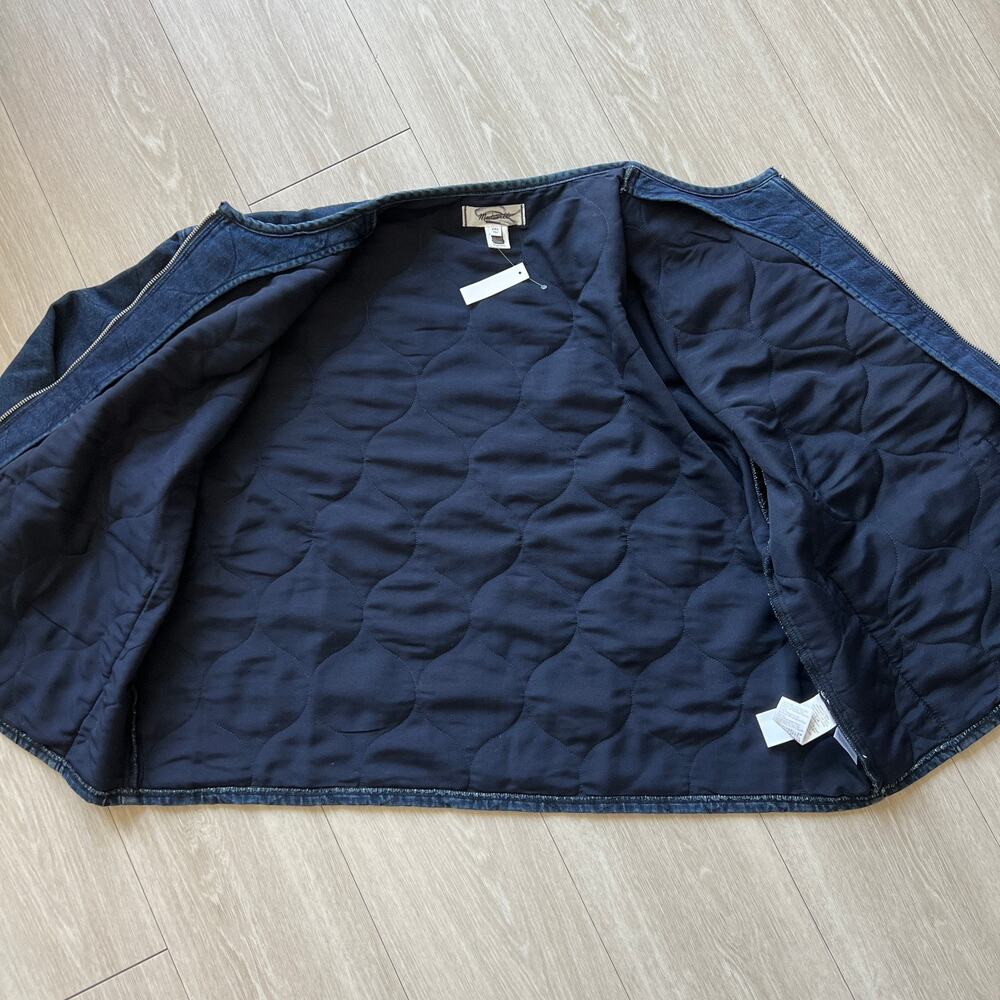 Madewell Quilted Denim Jacket Womens XXL Blue Boxy Fit - Picture 5 of 11